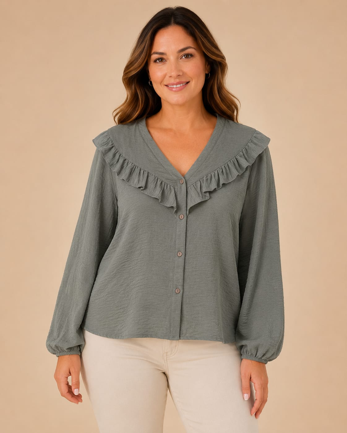 CAMISA CON VOLADO