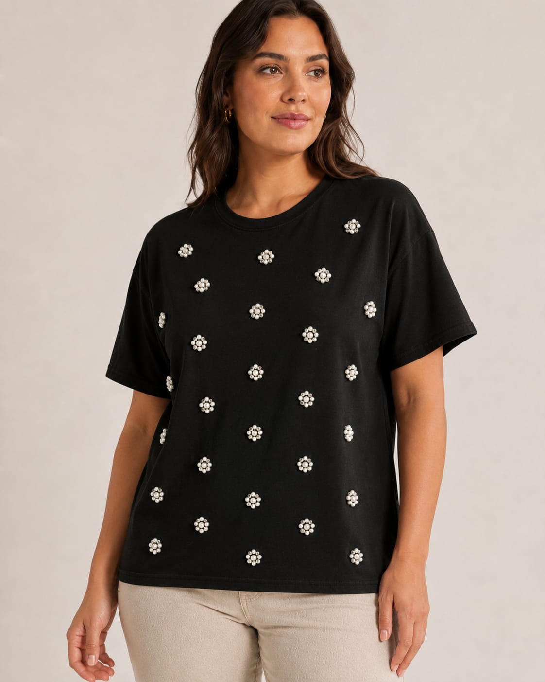 REMERA TACHA FLORES