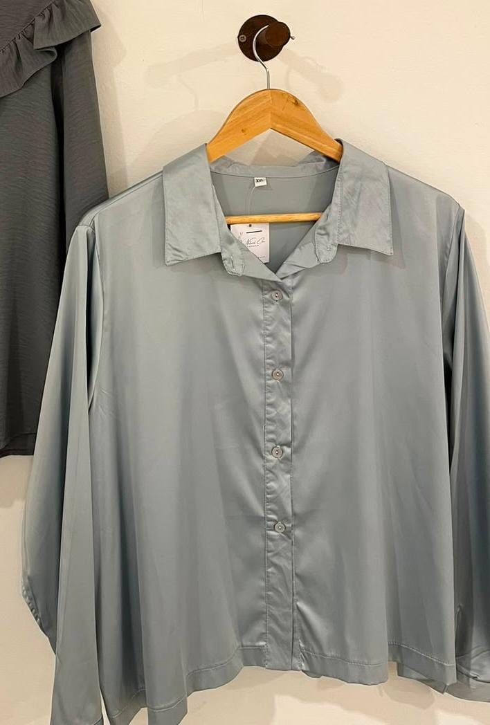 CAMISA SEDA - GRIS