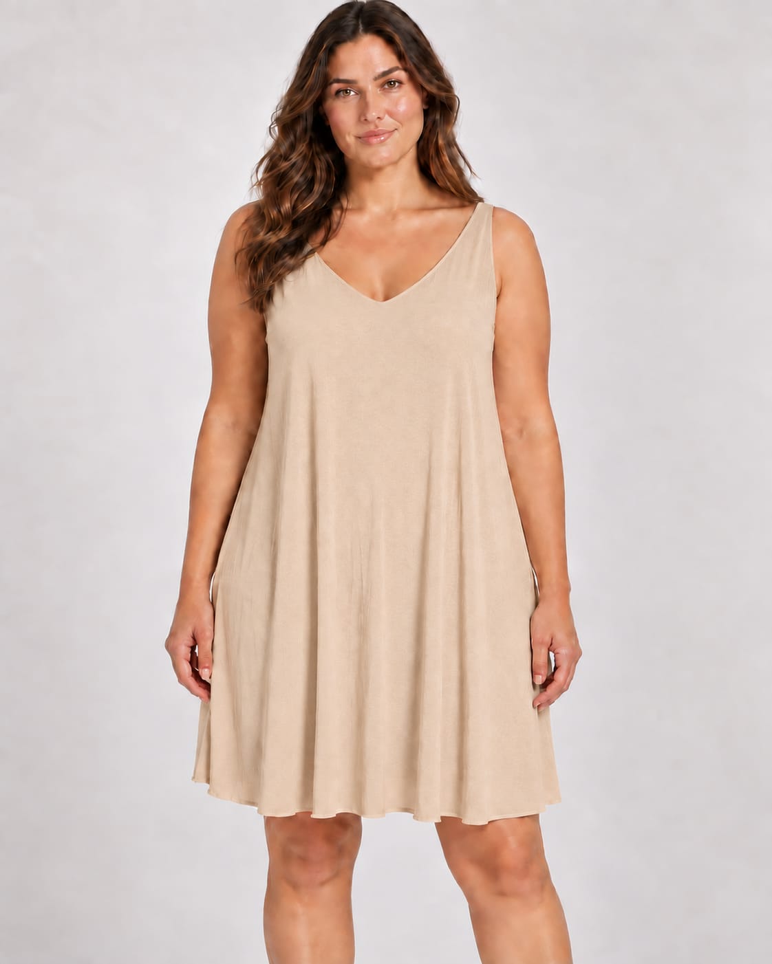 VESTIDO EVASE LISO